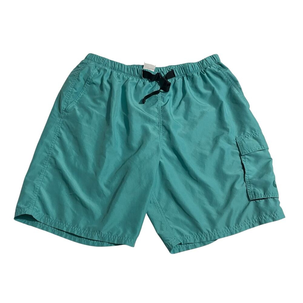 Nike Mens Swim Trunks Size XL Teal Lined Swim Trunks Drawstring Board Shorts